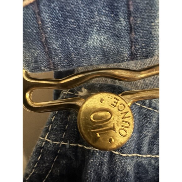 Vtg 10 Ounce Overalls Mens Red White Blue Workwear Denim Bib Made In USA - Picture 5 of 5